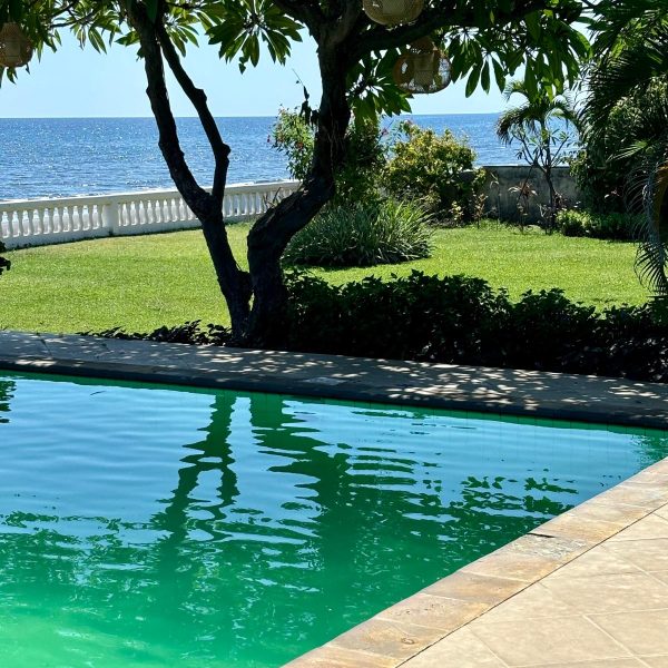 Swimming pool with sea view from Villa Namaste & Guesthouses